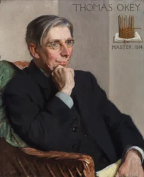Porträt von Thomas Okey, Meister der Art Workers Guild, 1914